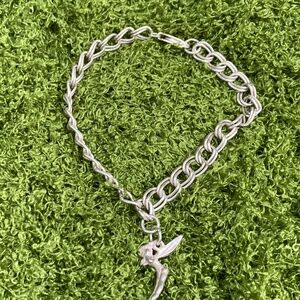 Vintage | Disney Solid Sterling Silver Tinkerbell Charm Bracelet